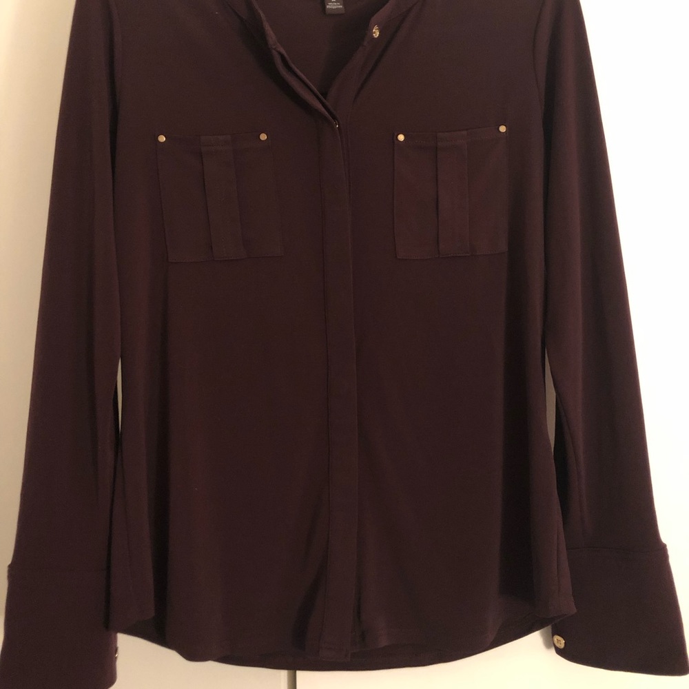 Dana Buchman Plum Longsleeve Blouse